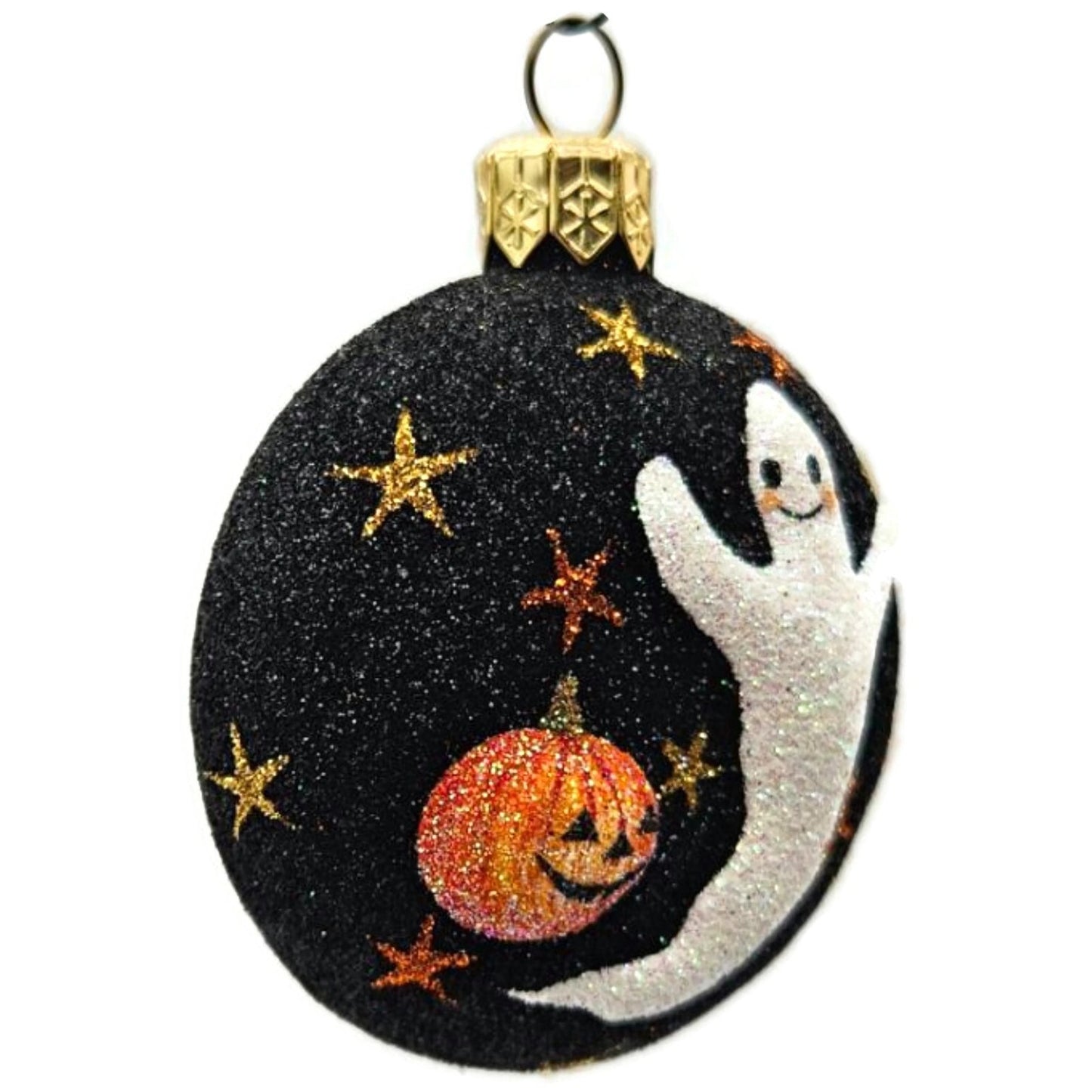 Patricia Breen Halloween Ghostly Medallion Pumpkin StarsBlack Christmas Ornament