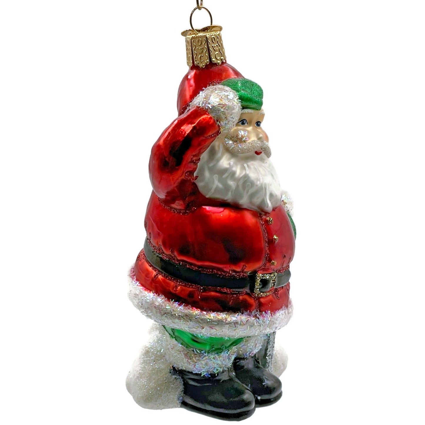 Shoveling Santa Claus Red Winter Old World Christmas Holiday Tree Ornament OWC