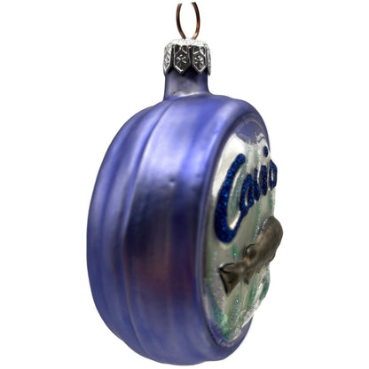Patricia Breen Caviar Tin Lavender Violet Fish Egg Glass Christmas Ornament 9606