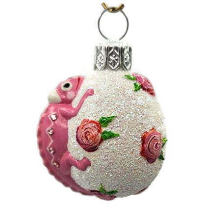 Patricia Breen Springtime Chameleon Pink Rose Floral Christmas Ornament 2929