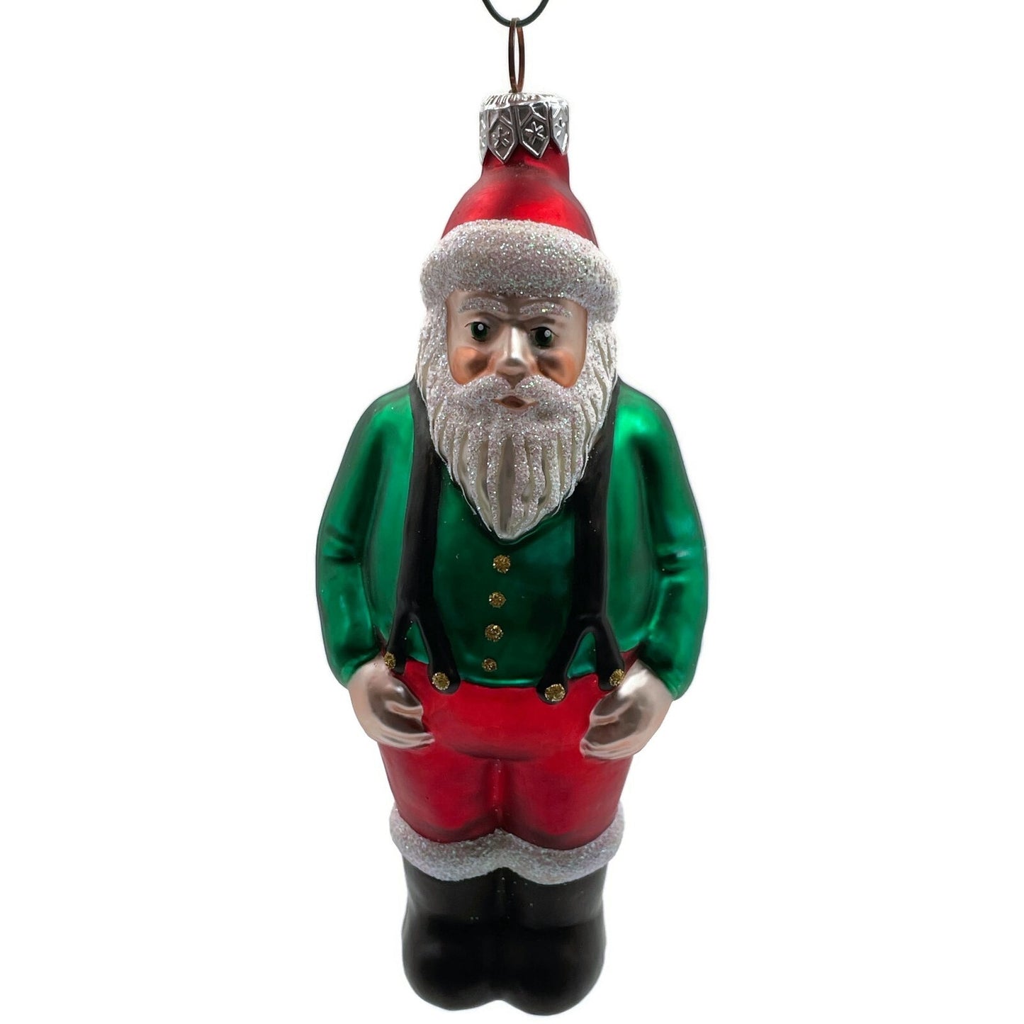 Patricia Breen Workshop Santa Claus Green Shirt Red Hat Pants Christmas Ornament