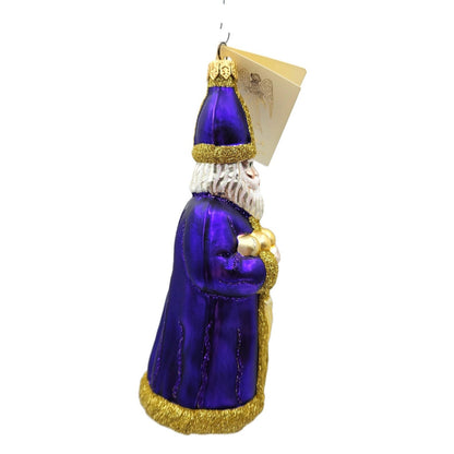 Patricia Breen Saint Nicholas Purple Glittered Folds of Coat Christmas Ornament