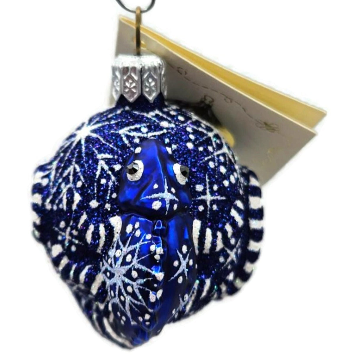 Patricia Breen For James Twice Snowflakes Cobalt Blue Chameleon Ornament 2581
