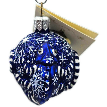 Patricia Breen For James Twice Snowflakes Cobalt Blue Chameleon Ornament 2581