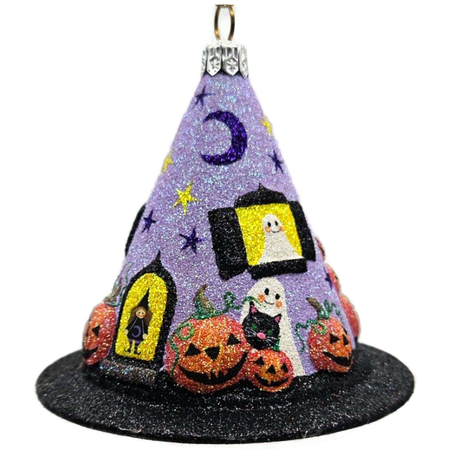 Patricia Breen Villa Boo Purple Moon Pumpkin Halloween Christmas Ornament 2356