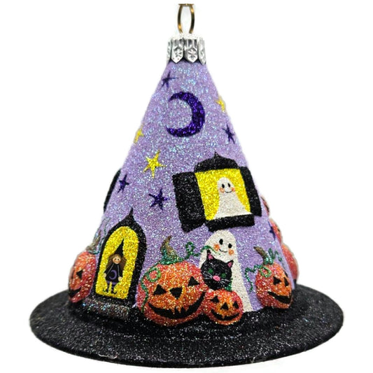 Patricia Breen Villa Boo Purple Moon Pumpkin Halloween Christmas Ornament 2356