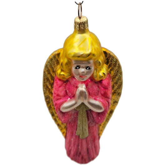 Christopher Radko Choir Angel Pink Gold Christmas Tree Ornament 97-044-0