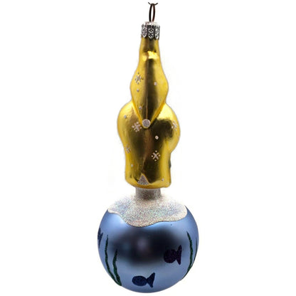 Patricia Breen Marinista Santa Matte Ball Fish Seaweed Nautical Decor Ornament