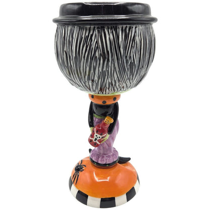 Department 56 Halloween Witch Google Eye Goblet Ceramic Candy Dish Party Decor
