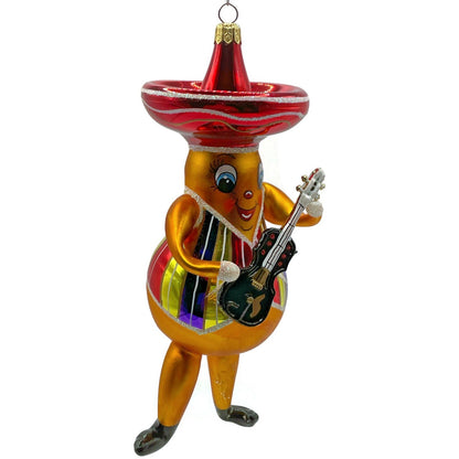 Christopher Radko Pear Fever Mariachi Sombrero Italian Christmas Ornament 99-422