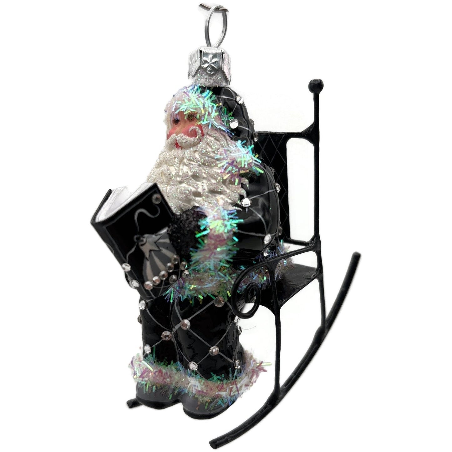 Patricia Breen Fitzgerald Santa Black Rocking Chair Standing Christmas Ornament