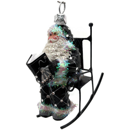 Patricia Breen Fitzgerald Santa Black Rocking Chair Standing Christmas Ornament