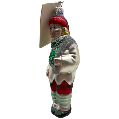 Patricia Breen Jack Frost Red Green Scarf Silver Winter Christmas Ornament 9628