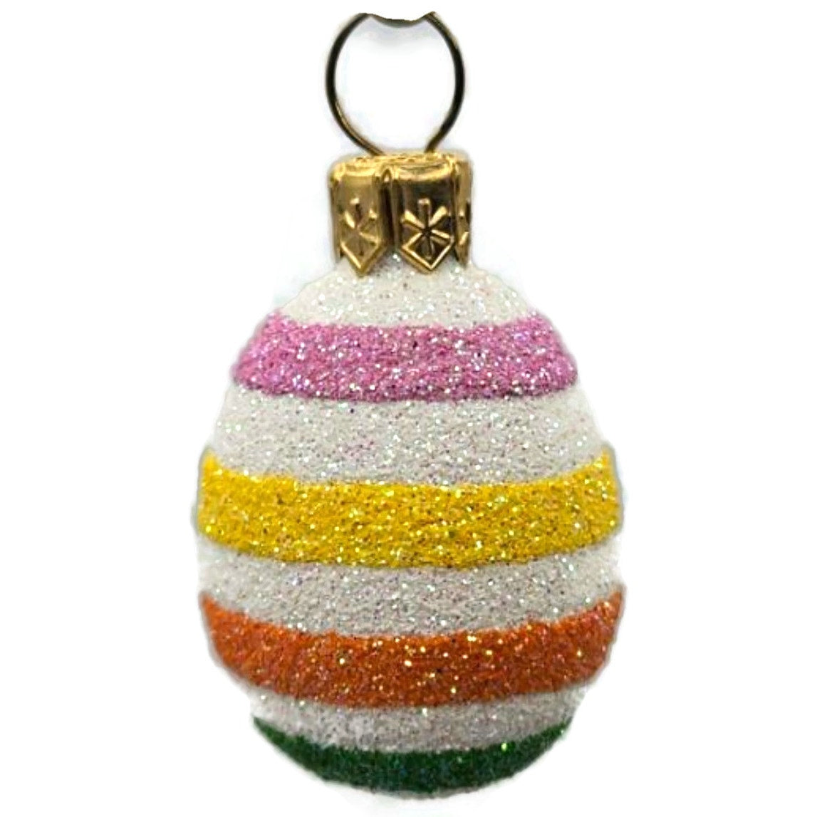 Patricia Breen Miniature Egg Spring Stripes Glass Easter Christmas Ornament 2629