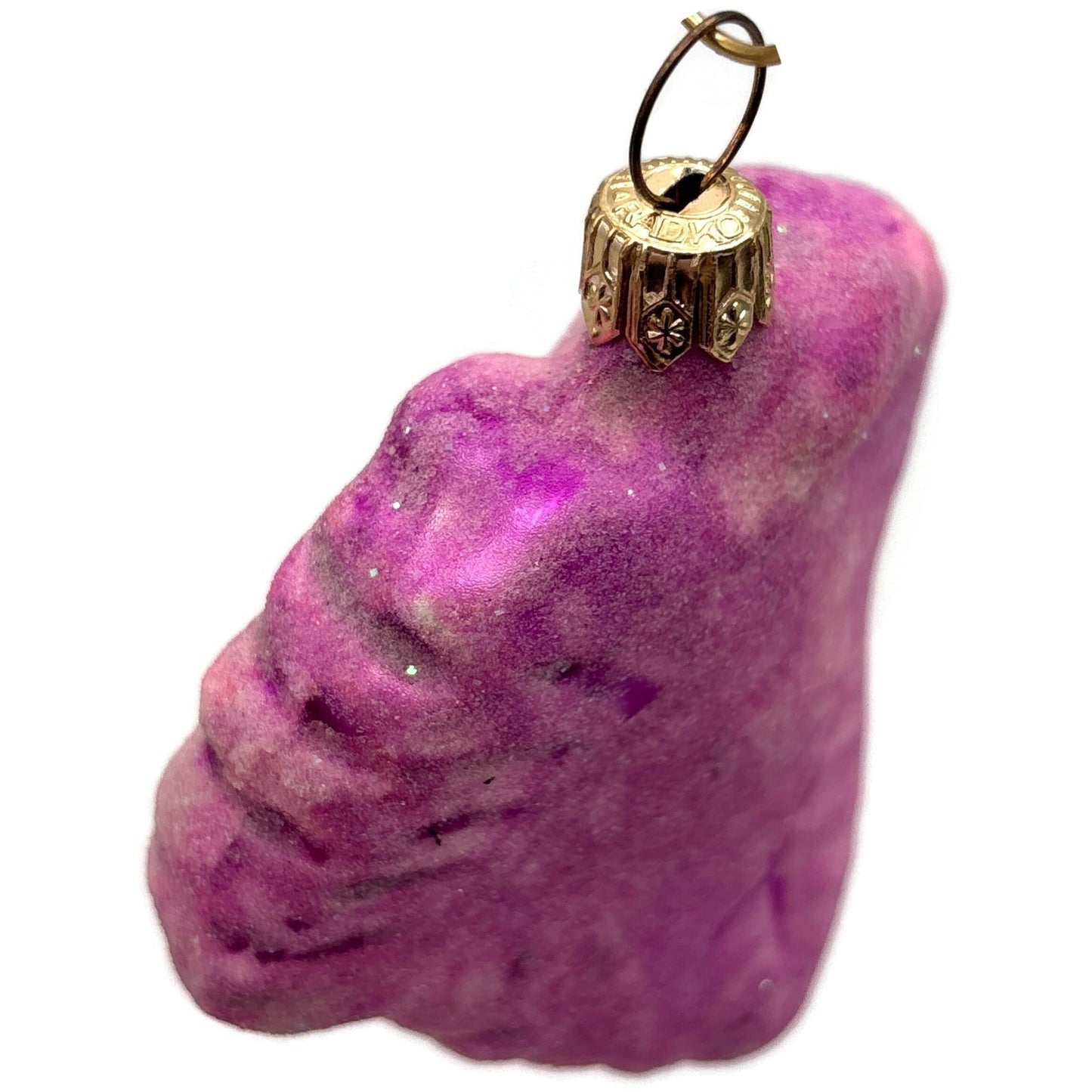 Christopher Radko Autumn Jewels Pink Frosted Leaf Christmas Ornament 96-106-0