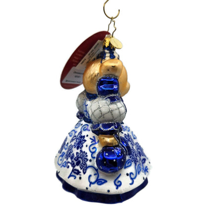 Christopher Radko Chinoiserie Muffy Bear Floral Dress Christmas Ornament 1021871