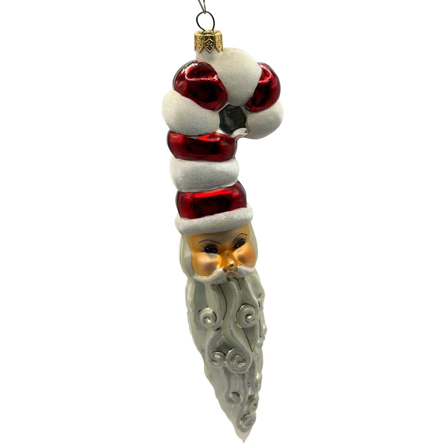 Christopher Radko St Peppermint Candy Cane Hat Santa Christmas Ornament 99-108-0