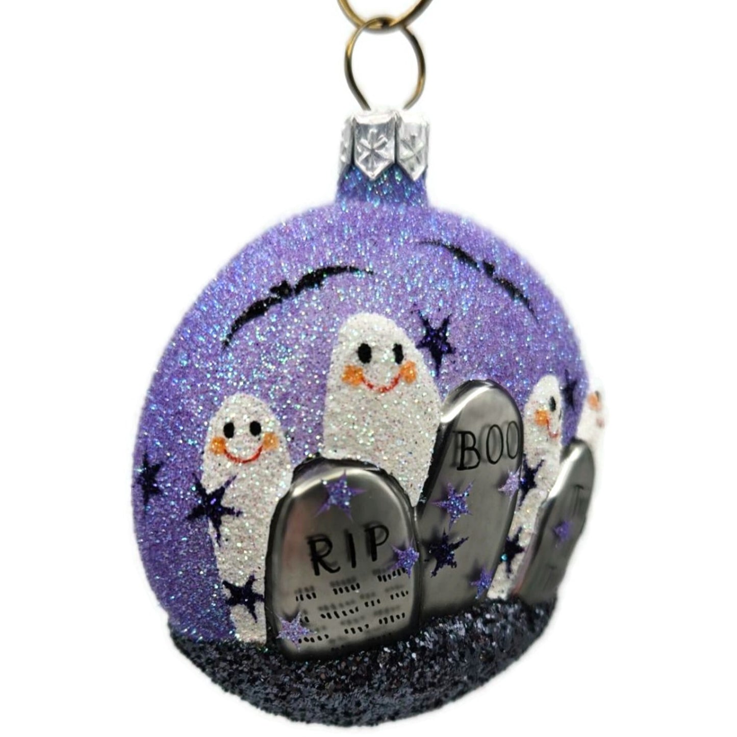Patricia Breen Mount Auburn Medallion Graveyard Ghost Purple Halloween Ornament