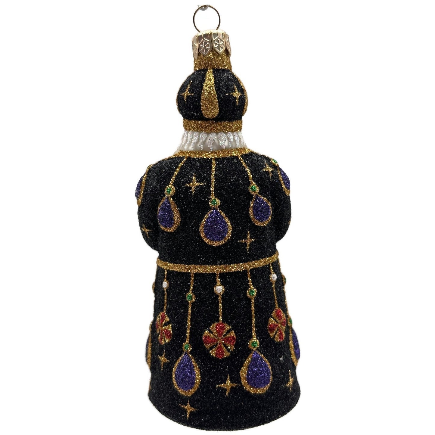 Patricia Breen Bedecked Bejeweled Santa Black Purple Christmas Ornament 2200NM
