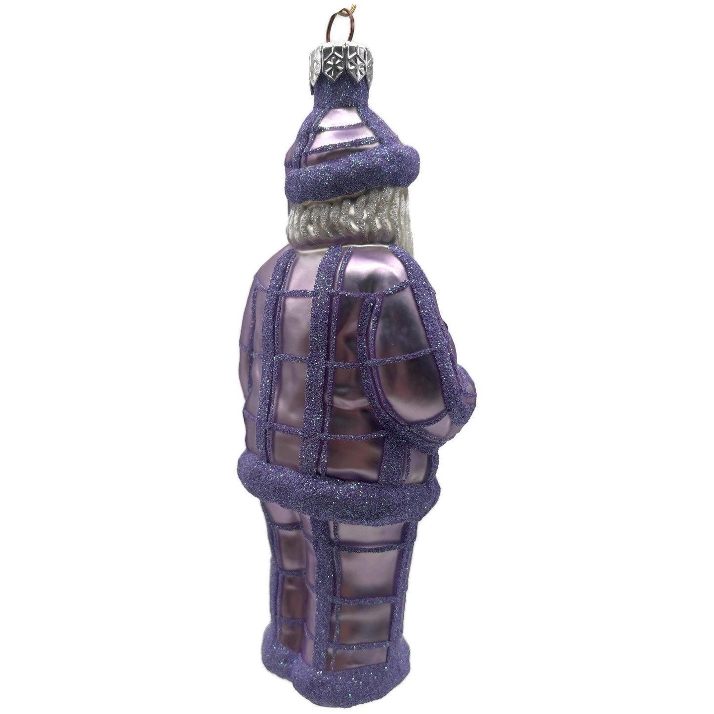 Patricia Breen Ring In The New Lavender Plaid Santa Christmas Tree Ornament CATZ
