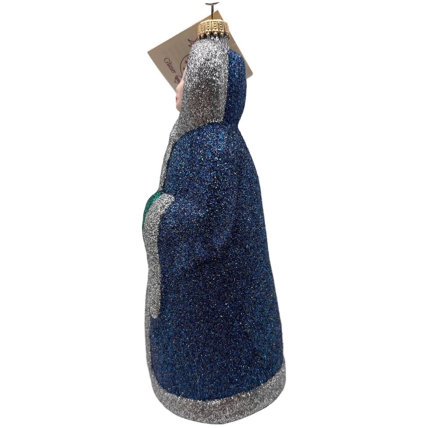 Larry Fraga River Woman Blue Silver Green Glitter Series Christmas Tree Ornament