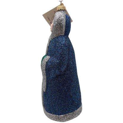 Larry Fraga River Woman Blue Silver Green Glitter Series Christmas Tree Ornament