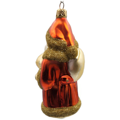 Patricia Breen Santa Claus and Teddy Orange Gold Christmas Tree Ornament Full
