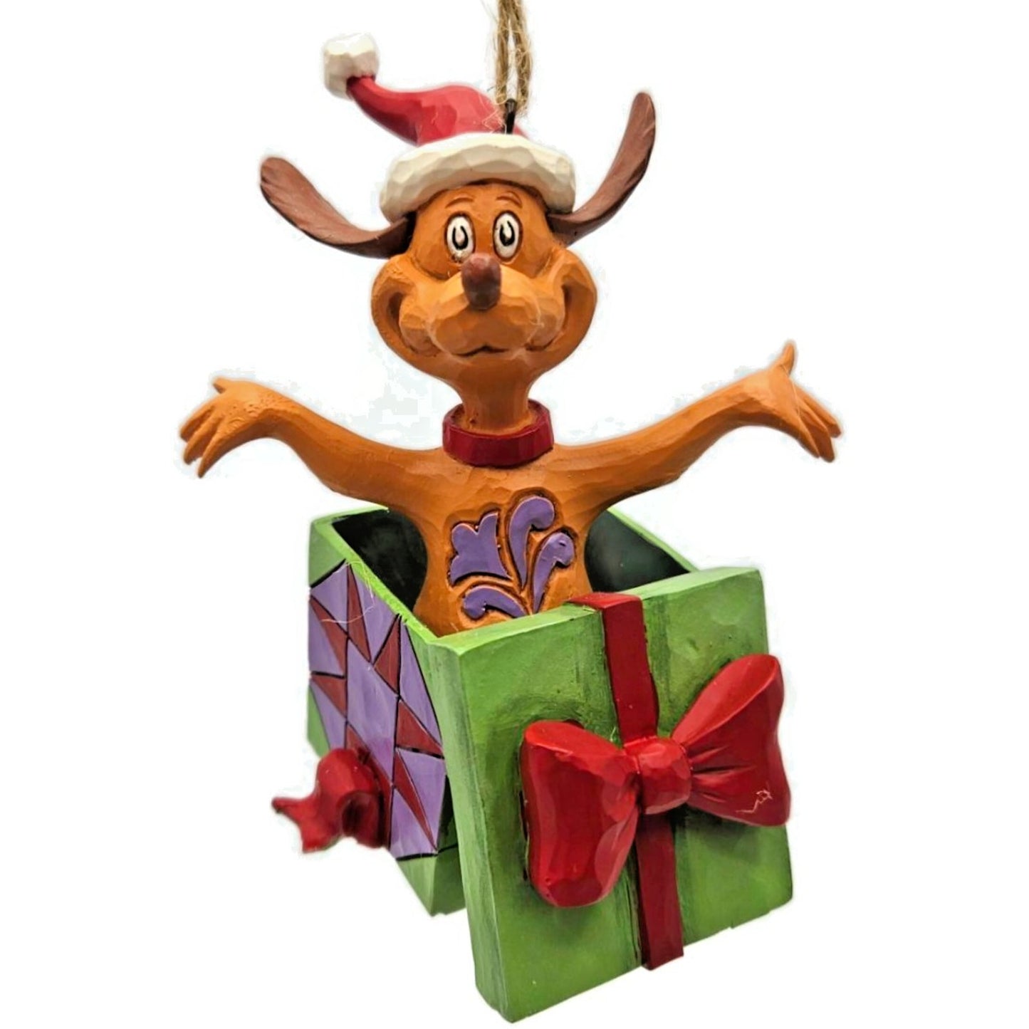 Jim Shore Dr. Seuss The Grinch Max the Dog in Present Enesco Christmas Ornament
