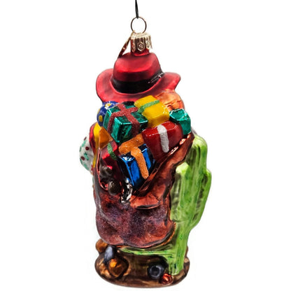 Christopher Radko Cow Boy Santa Claus Cactus Gifts Christmas Ornament 00-QVC-2