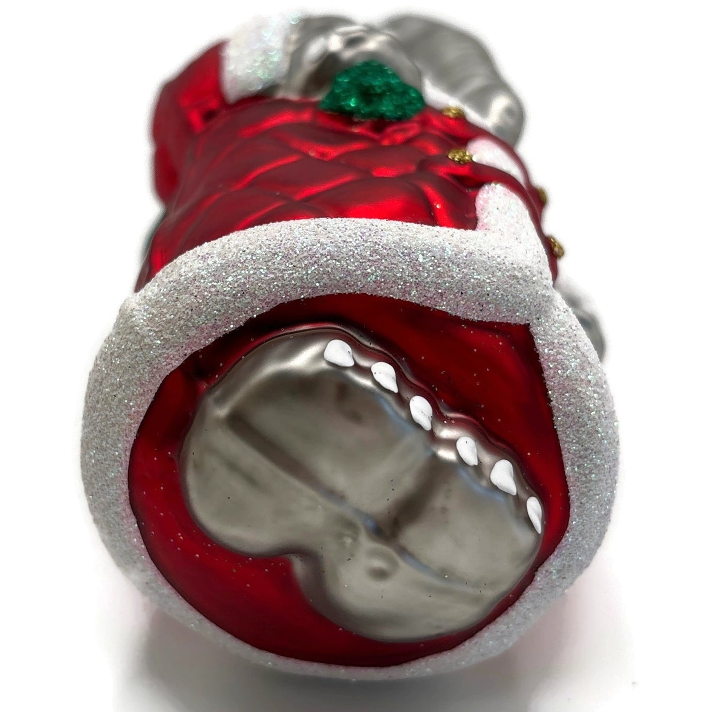 Patricia Breen Christmas at the Zoo Red Glittered Bag Elephant Santa Ornament