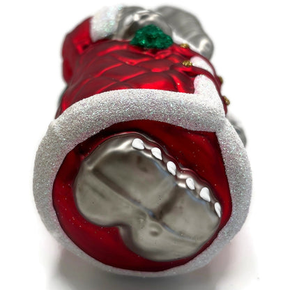Patricia Breen Christmas at the Zoo Red Glittered Bag Elephant Santa Ornament