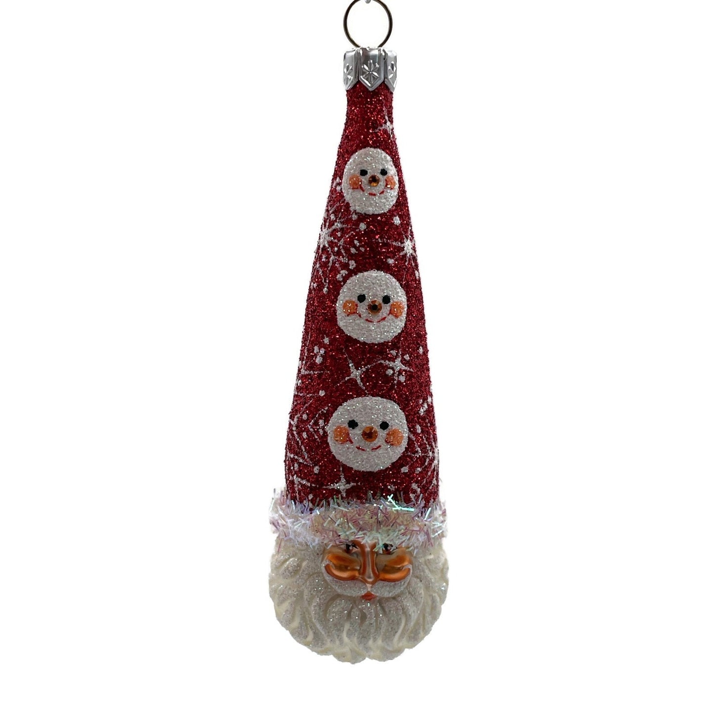 Patricia Breen Winter Sage Snow Faces Santa Claus Snowflakes Christmas Ornament