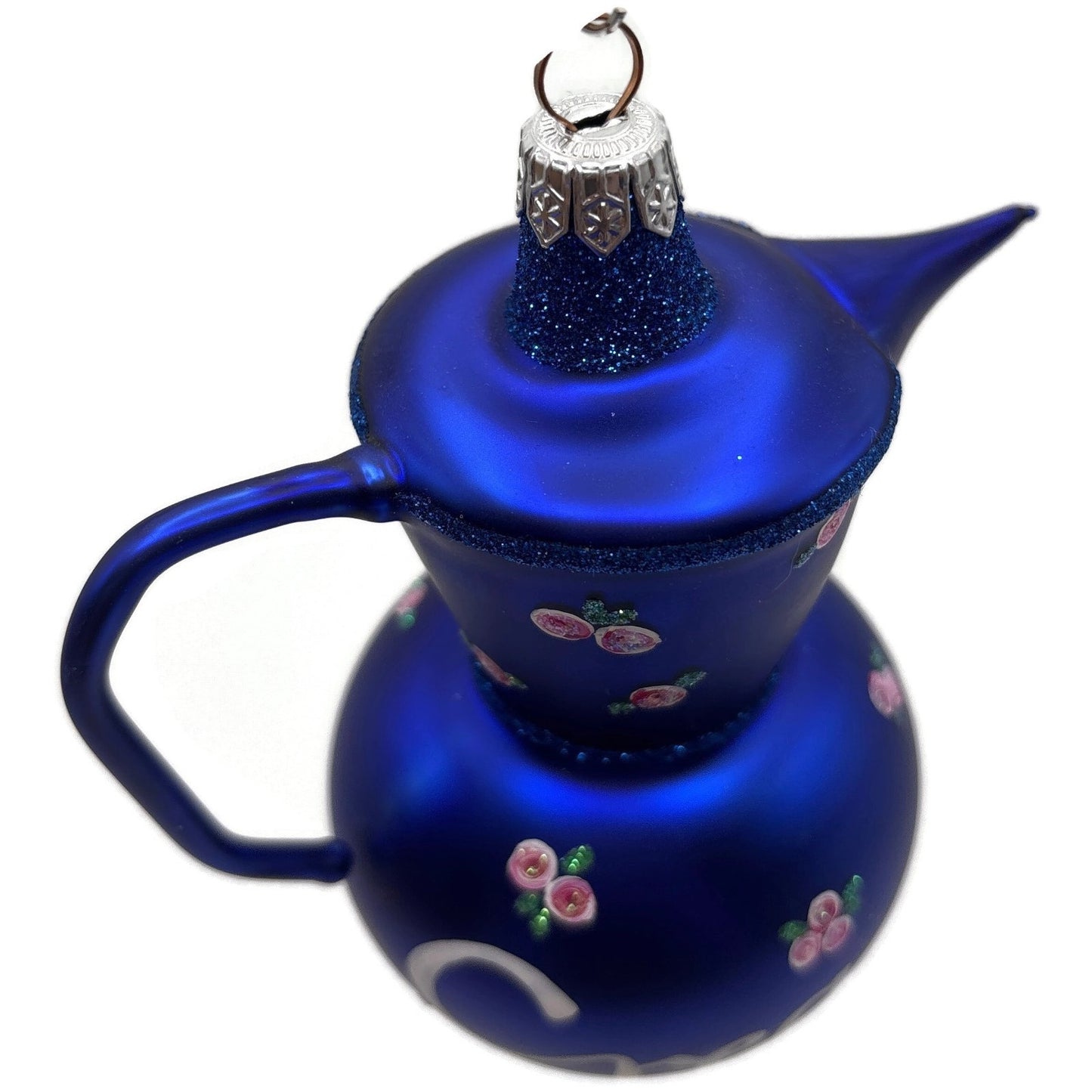 Patricia Breen Sweet Cream Cobalt Blue Pink Flowers Spring Christmas Ornament