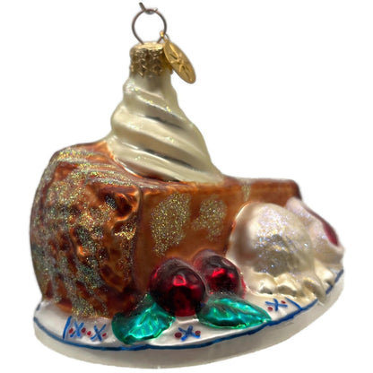 Christopher Radko Grandma's Pie Slice Whipped Cream Christmas Ornament 01-0731-0