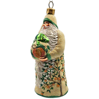 Patricia Breen Santa With Chameleon The Peach Orchard Spring Christmas Ornament