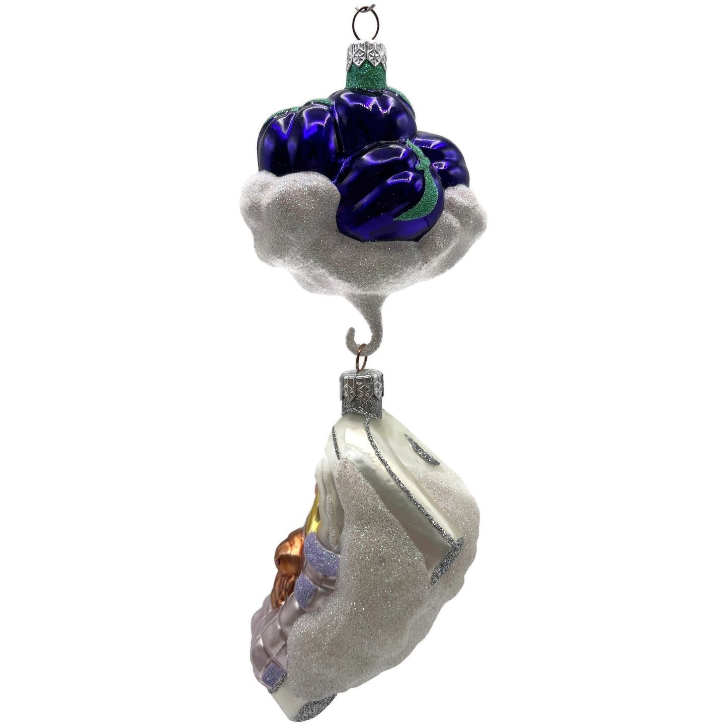 Patricia Breen Visions Of Sugar Plums Purple Plums Shiny Bear Christmas Ornament