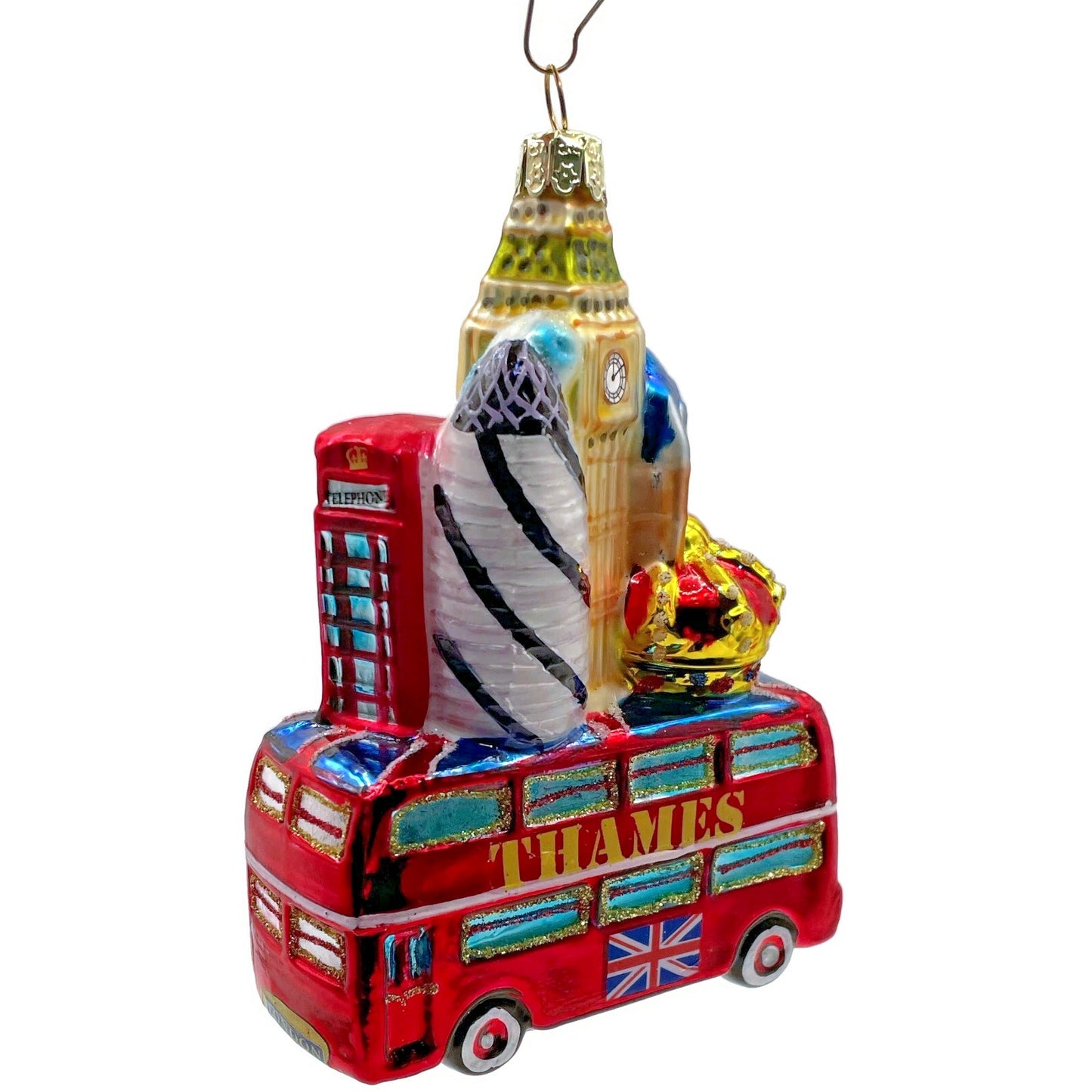 Ornament London England Thames Double Decker Bus Travel Christmas Tree Decor