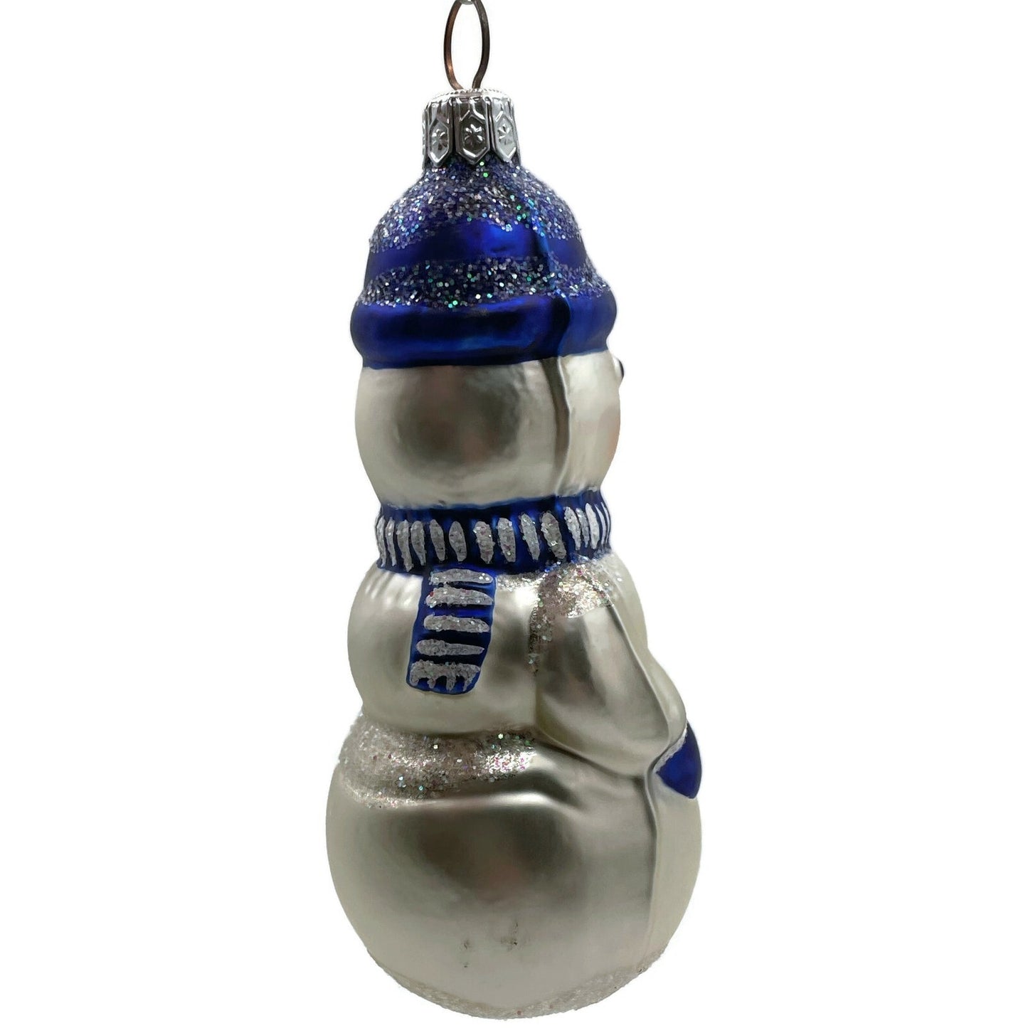 Patricia Breen Snow Boy Blue Striped Winter Snowman Christmas Tree Ornament