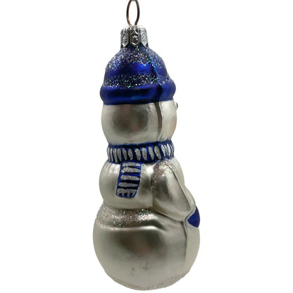 Patricia Breen Snow Boy Blue Striped Winter Snowman Christmas Tree Ornament