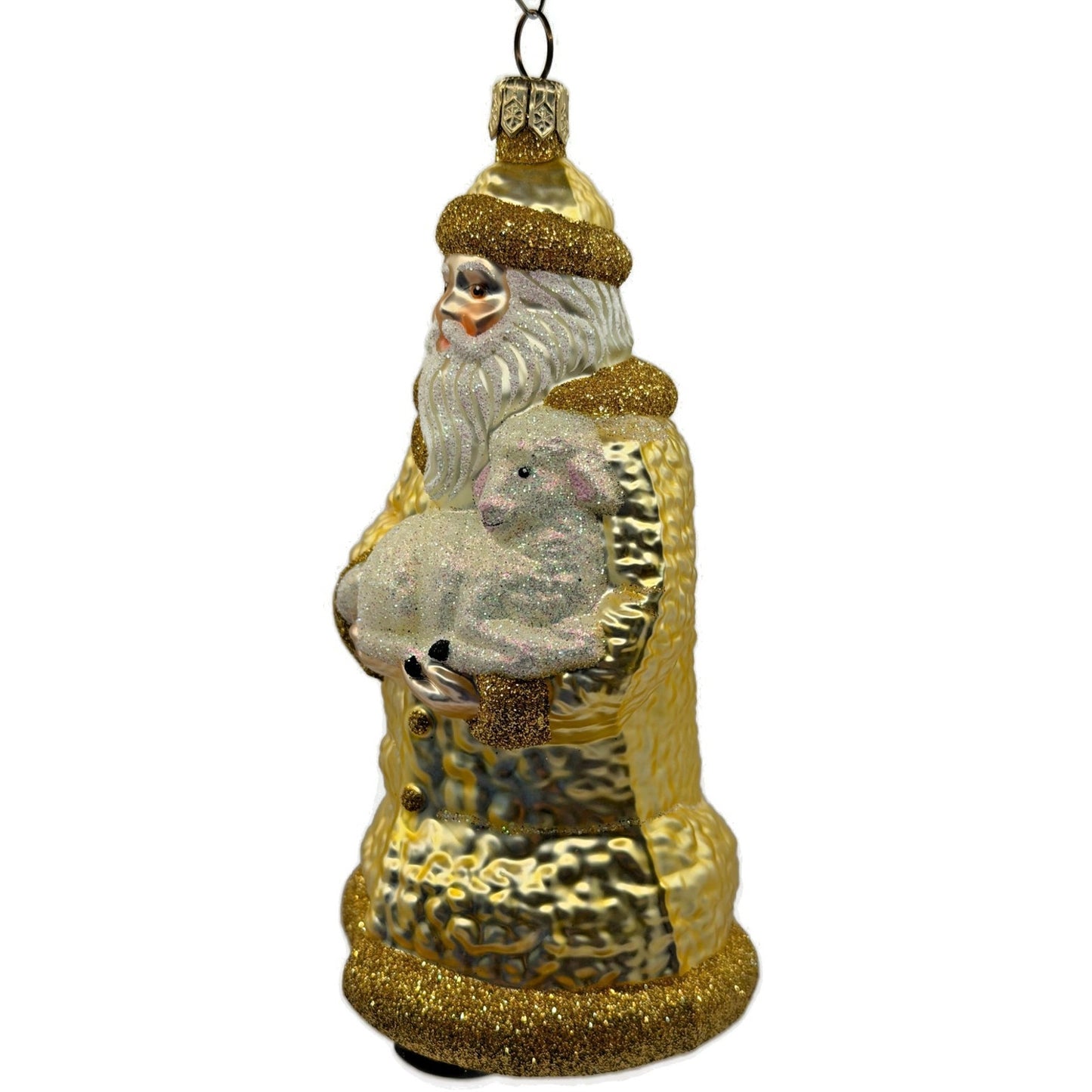 Patricia Breen Lost And Found Gold Santa Claus Lamb Christmas Ornament 2022