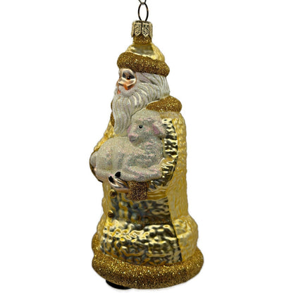 Patricia Breen Lost And Found Gold Santa Claus Lamb Christmas Ornament 2022