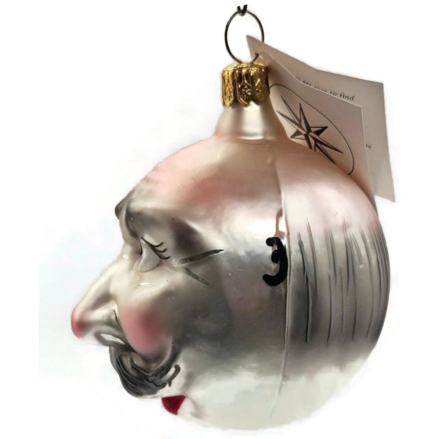 Christopher Radko President Taft Silver German Glass Christmas Tree Ornament