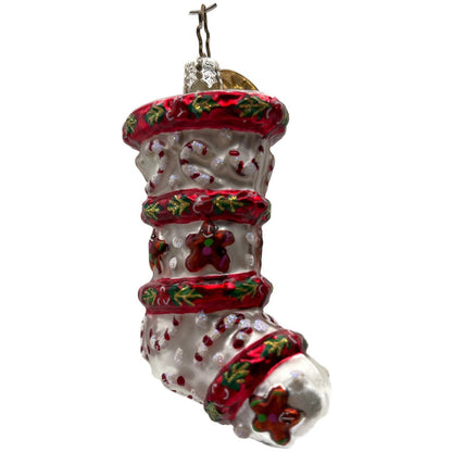 Christopher Radko Cookies 'N' Canes Stocking Christmas Tree Ornament 01-0015-0