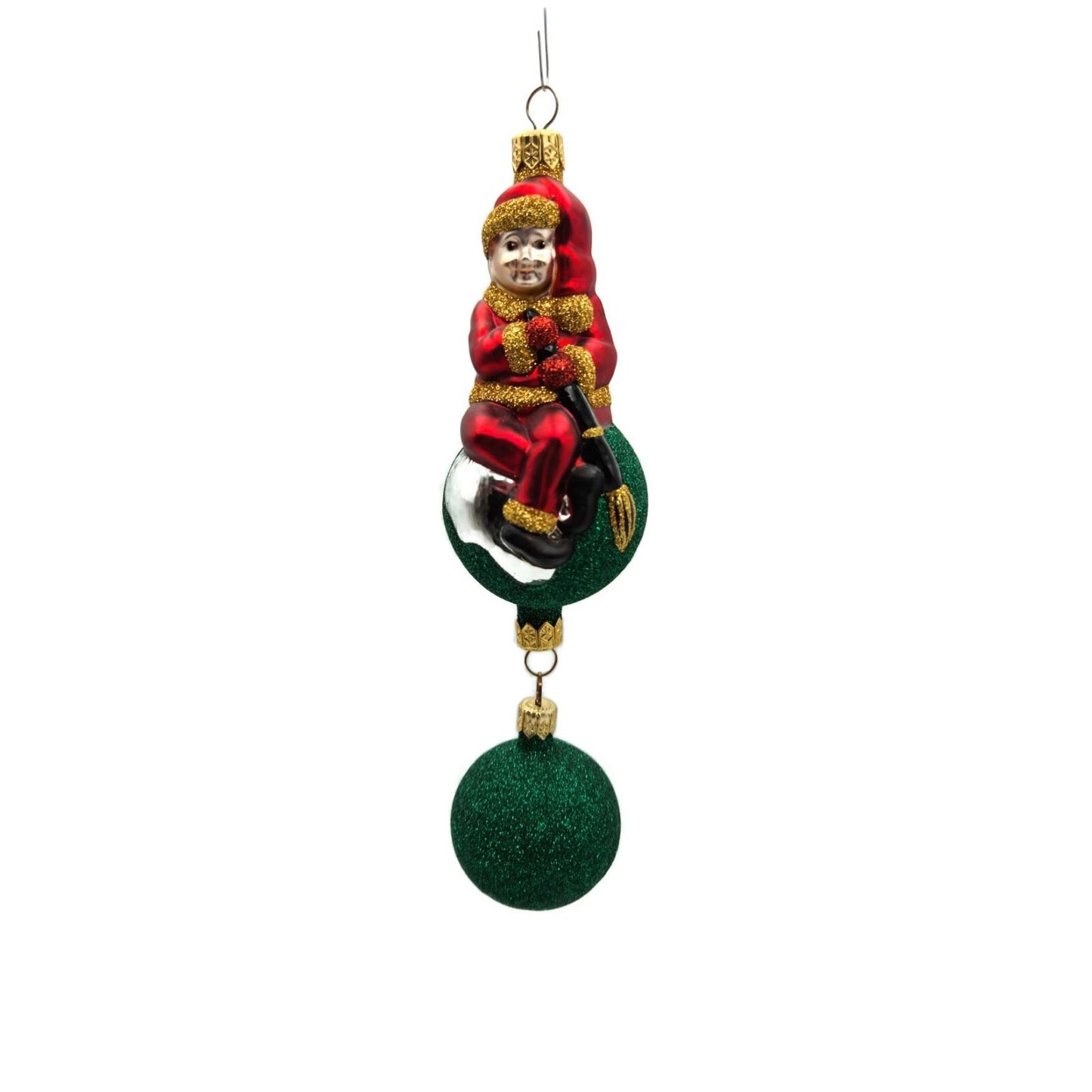 Patricia Breen Jingles the Elf Red Suit Green Ball Christmas Holiday Ornament