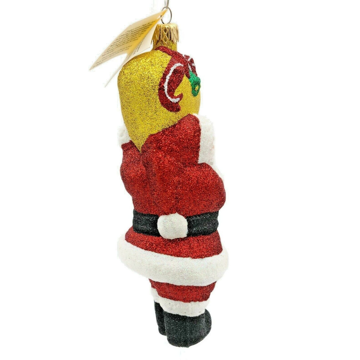 Larry Fraga PS Santa Claus Loves You Christmas Tree Holiday Glittered Ornament