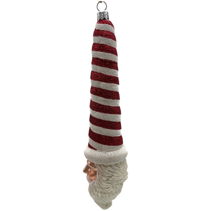 Patricia Breen Sucre Santa Claus Red White Peppermint Striped Christmas Ornament