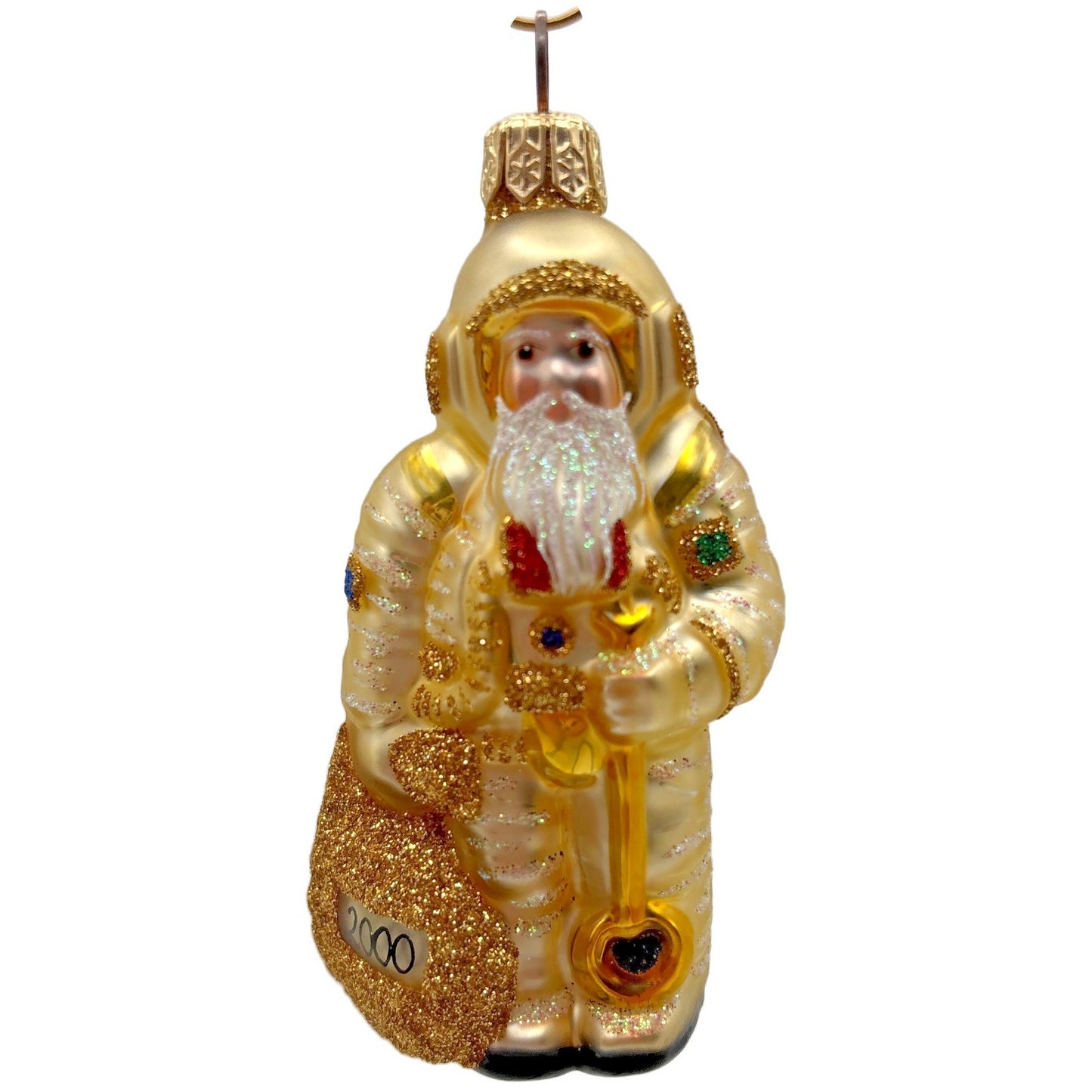 Patricia Breen Miniature Millennium Santa Gold Christmas Tree Ornament NM