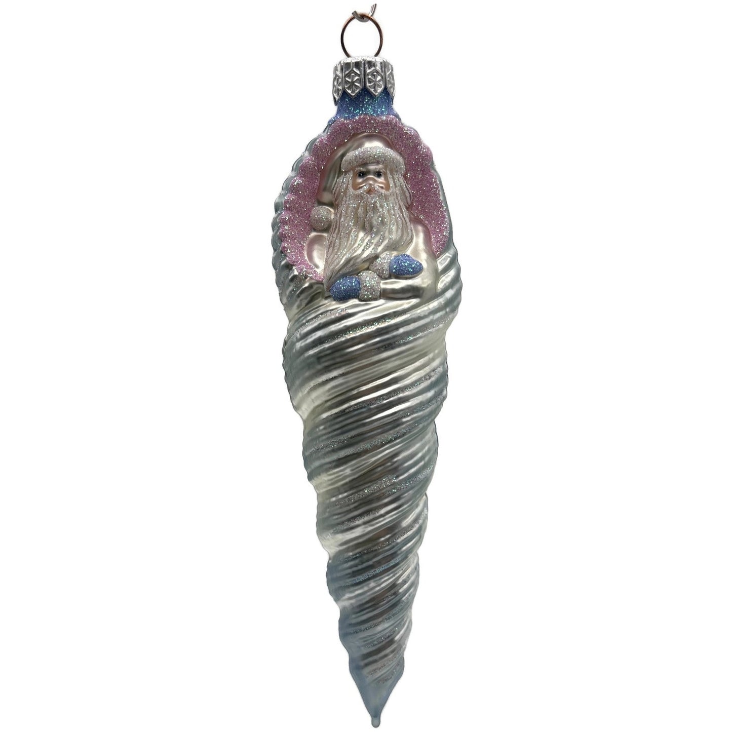 Patricia Breen Triton Santa Blue Pearl Suit Summer Nautical Christmas Ornament