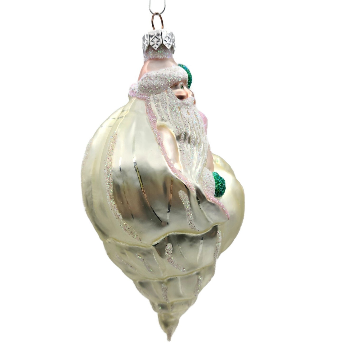 Patricia Breen Coastal Santa Claus Pearl Pink Summer Nautical Tree Ornament