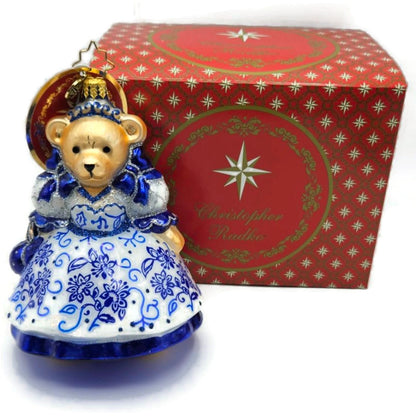 Christopher Radko Chinoiserie Muffy Bear Floral Dress Christmas Ornament 1021871